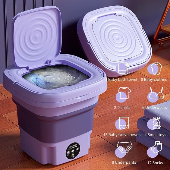 Small Foldable Washing Machine with Spin Dryer