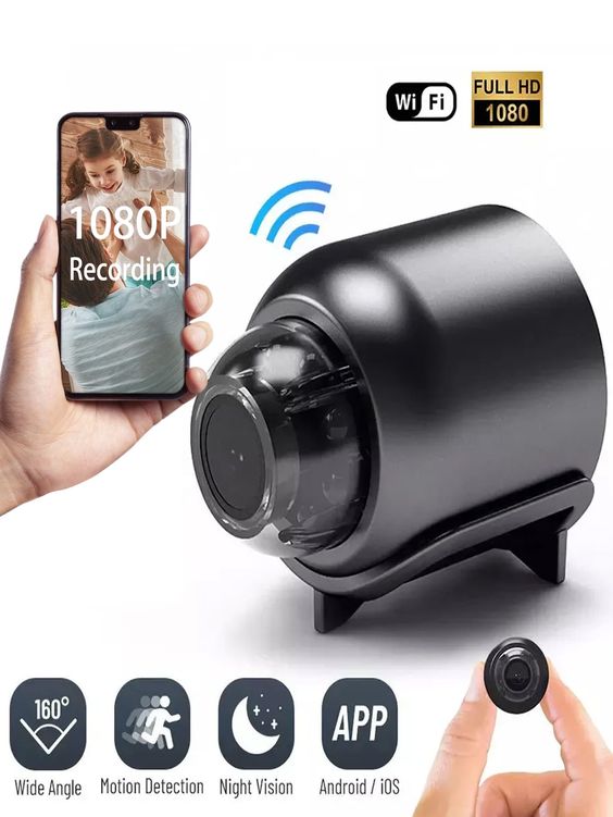 1080P HD Mini Wifi Camera for Home Office Included Sound Detector and Night Vision