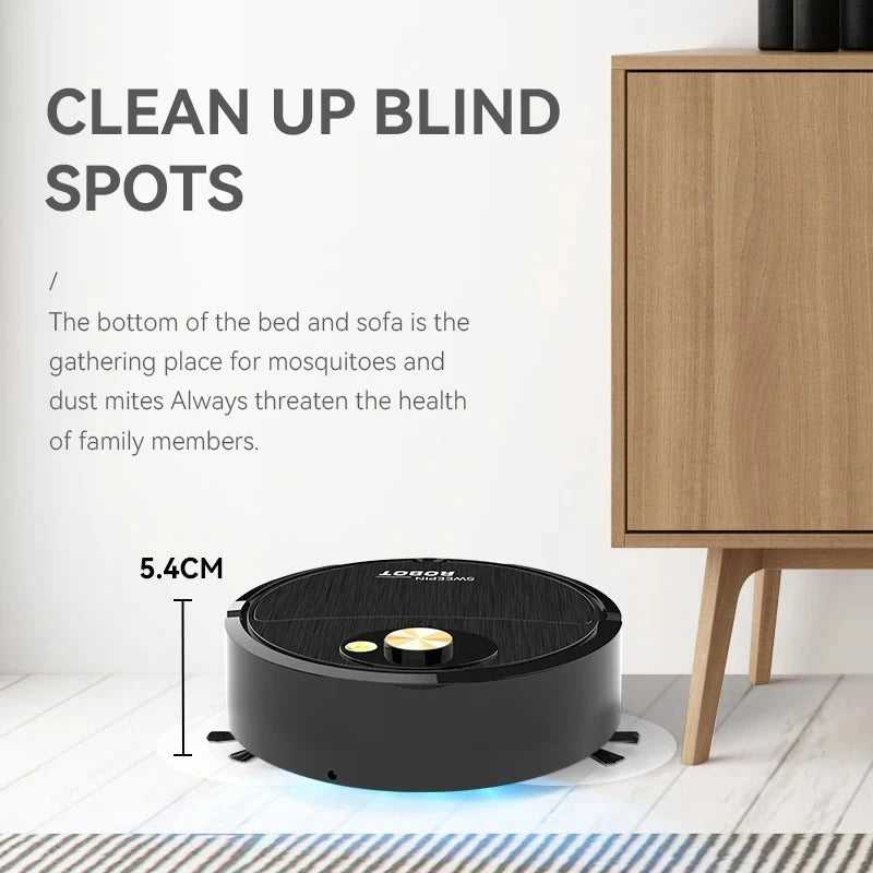 3-in-1 Automatic Robot Vacuum Cleaner | مكنسة روبوت ذكية 3 في 1