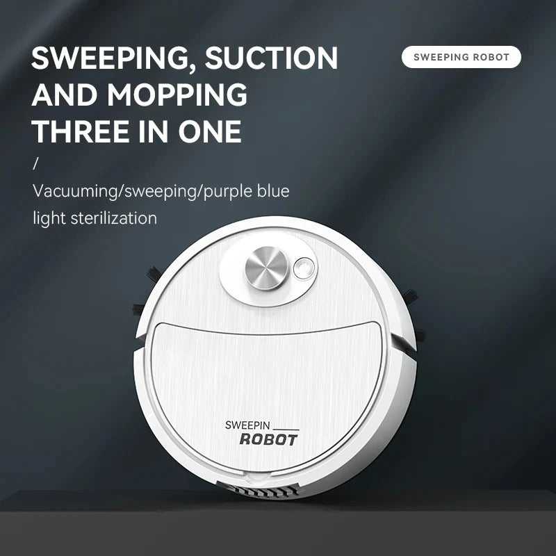 3-in-1 Automatic Robot Vacuum Cleaner | مكنسة روبوت ذكية 3 في 1
